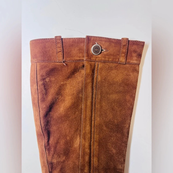 Vintage 1990s Todd Oldham Tall High Heel Suede Boots - Picture 2 of 15